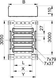 Лоток листовой перфорированный 200х110 L3050 сталь 1.5мм SKSM 120 FT OBO 6059635