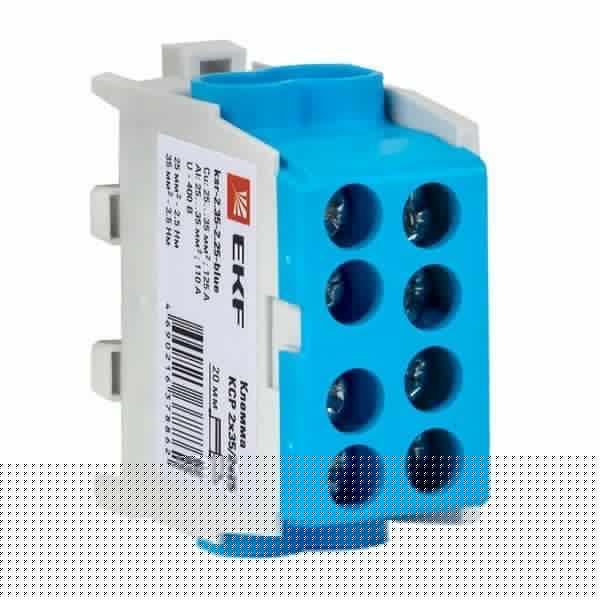 Клемма распределительная КСР с двойным винтом 2х35/2х25 син. PROxima EKF ksr-2.35-2.25-blue