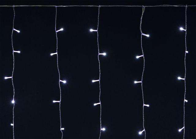 Гирлянда "Бахрома" 4.5х0.7м 200LED бел. IP44 провод прозр. 230В мерцание транзит IEK LGDU321-2-200-L3-T-S-44