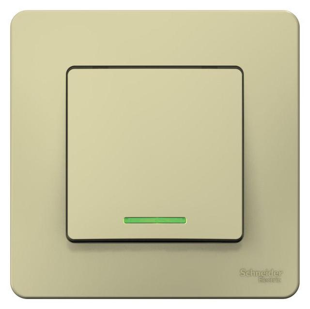 Выключатель 1-кл. СП Blanca 10А IP20 (сх. 1) 250В с подсветкой беж. SE BLNVS010117