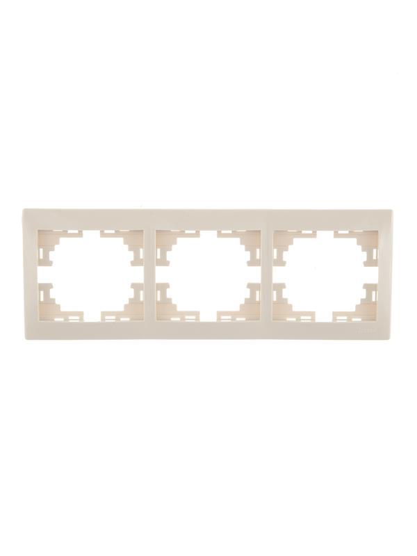Рамка 3-м Mira горизонт. крем. LEZARD 701-0300-148