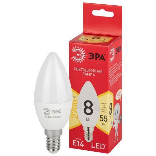 Лампа светодиодная RED LINE LED B35-8W-827-E14 R 8Вт B35 свеча 2700К тепл. бел. E14 Эра Б0050694